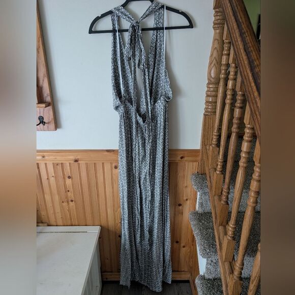 Lulus Casablanca Queen Black and White Print Maxi Halter Dress Size Medium - Picture 8 of 10